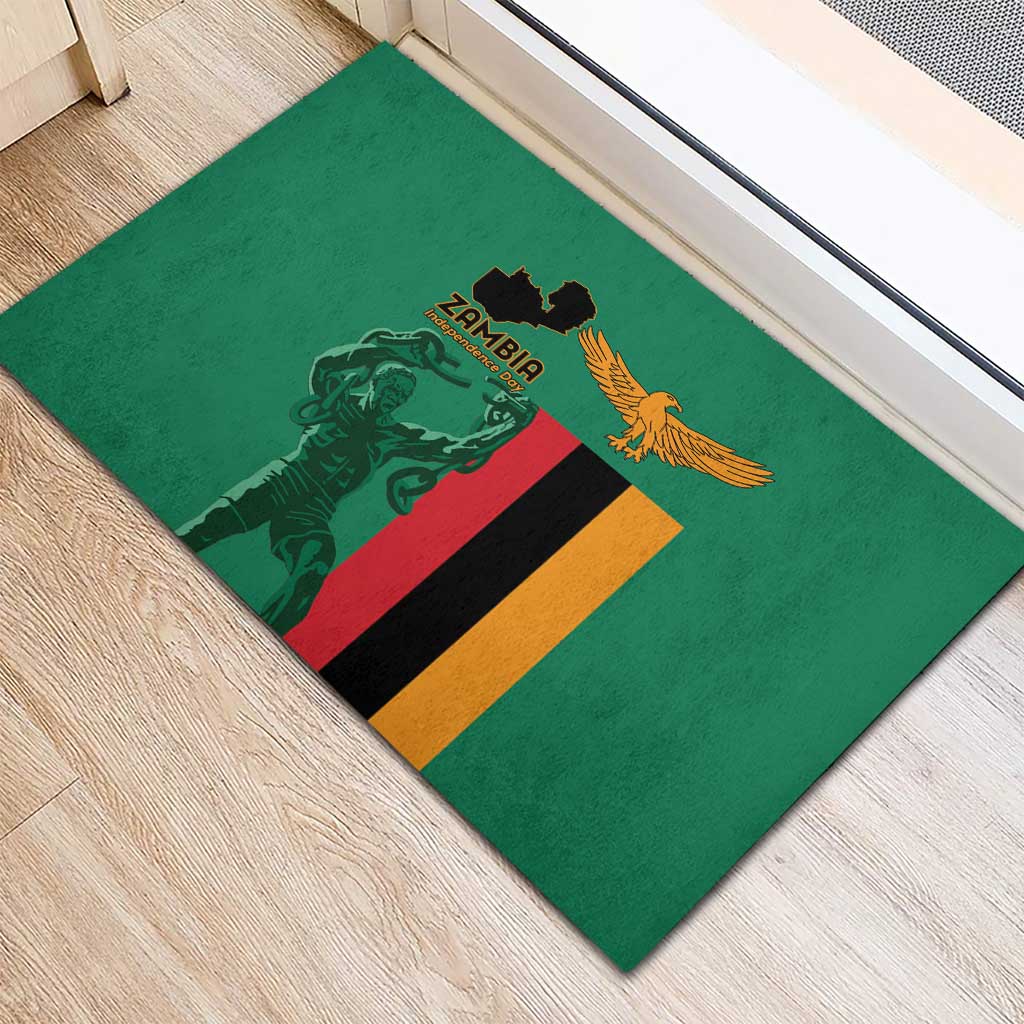 Zambia Independence Day Rubber Doormat Statue of Freedom - African Pride