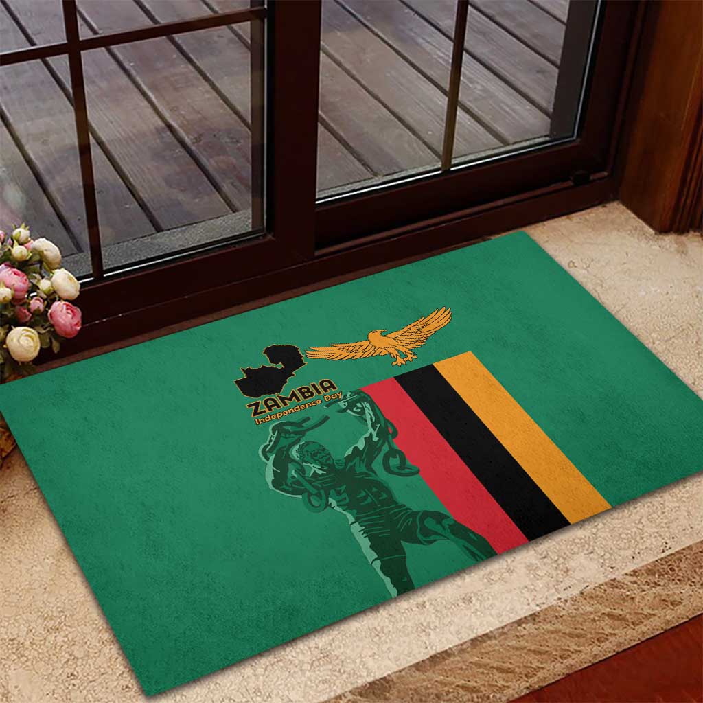 Zambia Independence Day Rubber Doormat Statue of Freedom - African Pride