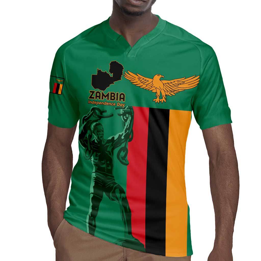 Zambia Independence Day Personalized Rugby Jersey Statue of Freedom - African Pride