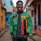Zambia Independence Day Personalized Sleeve Zip Bomber Jacket Statue of Freedom - African Pride