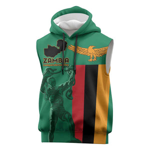 Zambia Independence Day Personalized Sleeveless Hoodie Statue of Freedom - African Pride