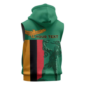 Zambia Independence Day Personalized Sleeveless Hoodie Statue of Freedom - African Pride