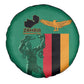 Zambia Independence Day Spare Tire Cover Statue of Freedom - African Pride