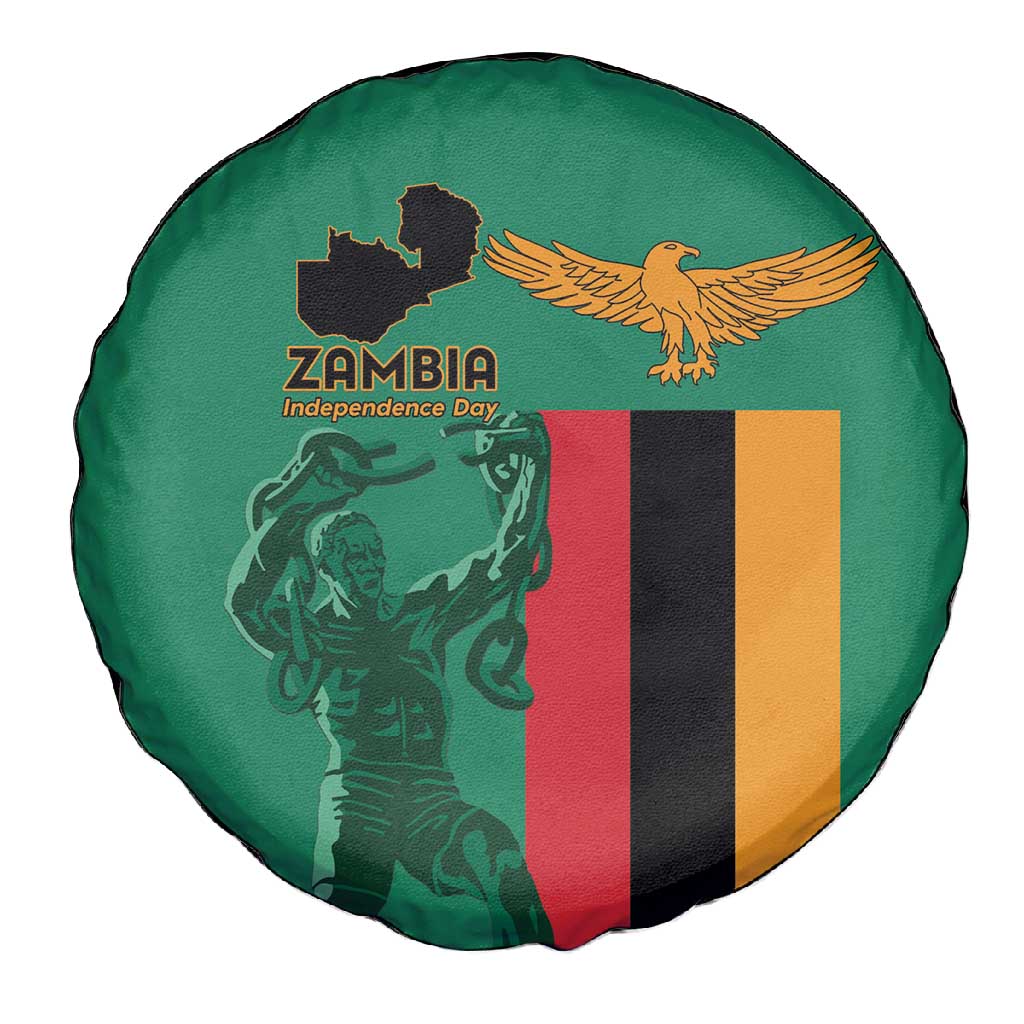 Zambia Independence Day Spare Tire Cover Statue of Freedom - African Pride