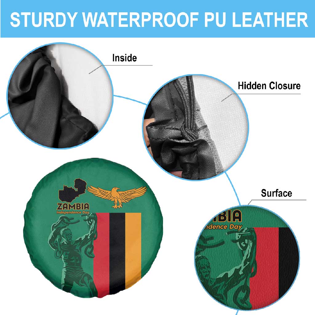 Zambia Independence Day Spare Tire Cover Statue of Freedom - African Pride