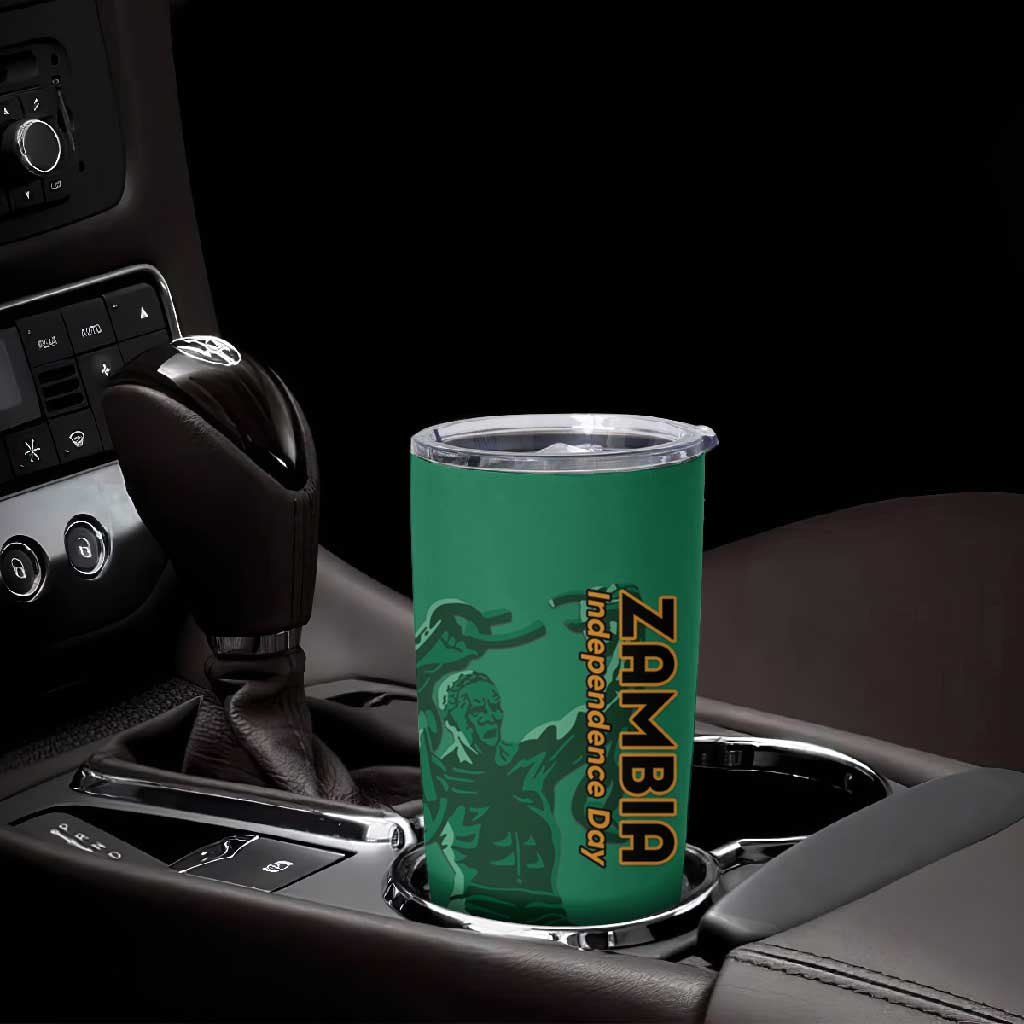 Zambia Independence Day Personalized Tumbler Cup Statue of Freedom - African Pride