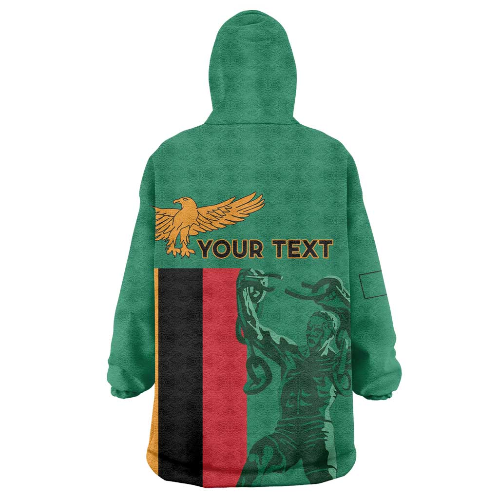 Zambia Independence Day Personalized Wearable Blanket Hoodie Statue of Freedom - African Pride