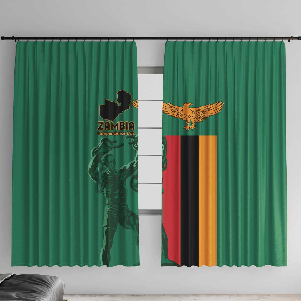 Zambia Independence Day Window Curtain Statue of Freedom - African Pride