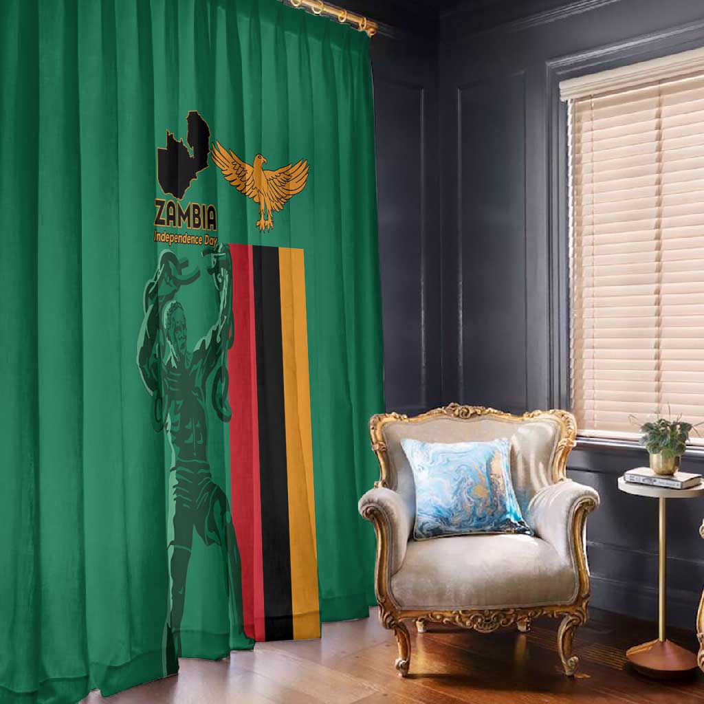 Zambia Independence Day Window Curtain Statue of Freedom - African Pride
