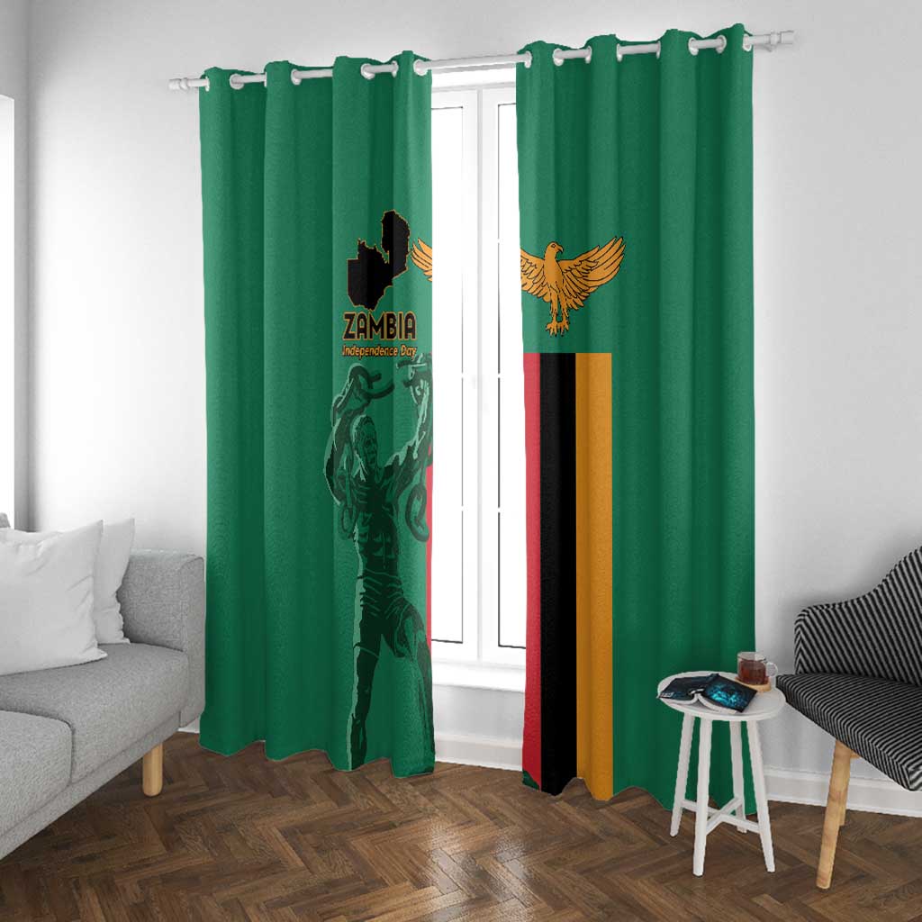 Zambia Independence Day Window Curtain Statue of Freedom - African Pride