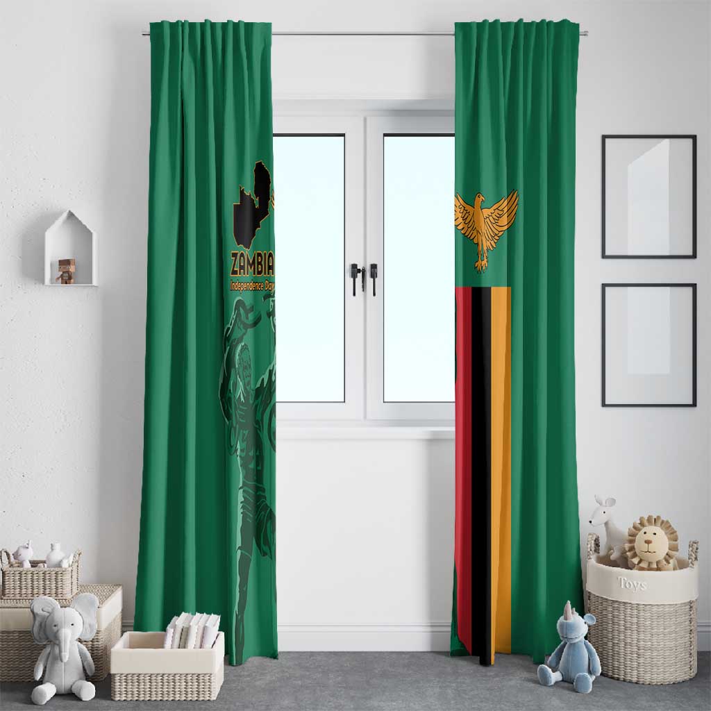Zambia Independence Day Window Curtain Statue of Freedom - African Pride