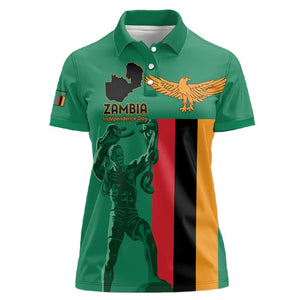 Zambia Independence Day Personalized Women Polo Shirt Statue of Freedom - African Pride