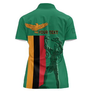 Zambia Independence Day Personalized Women Polo Shirt Statue of Freedom - African Pride