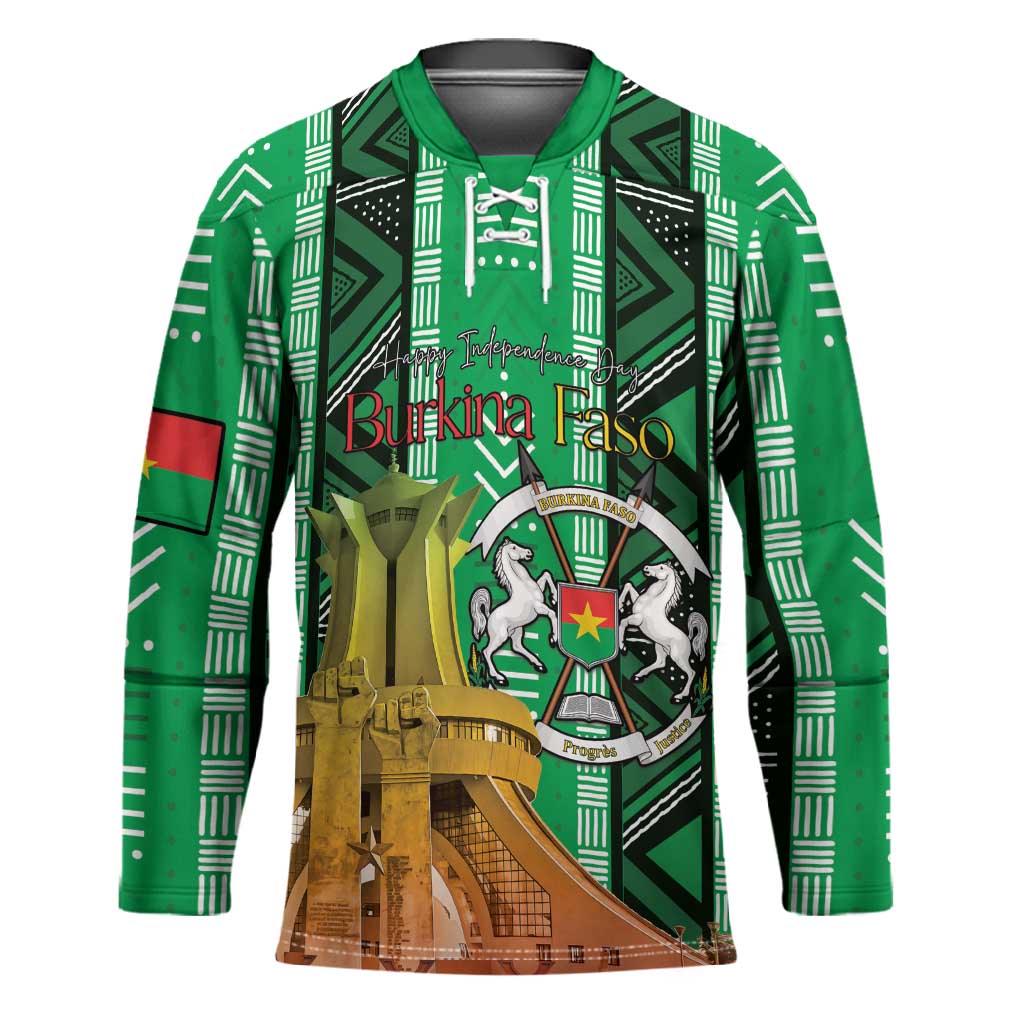 Personalized Burkina Faso Martyrs Day Hockey Jersey Monument des Heros Nationaux