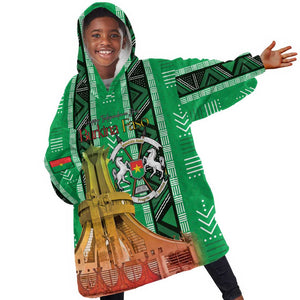 Burkina Faso Martyrs Day Personalized Kid Wearable Blanket Hoodie Monument des Heros Nationaux - African Pride