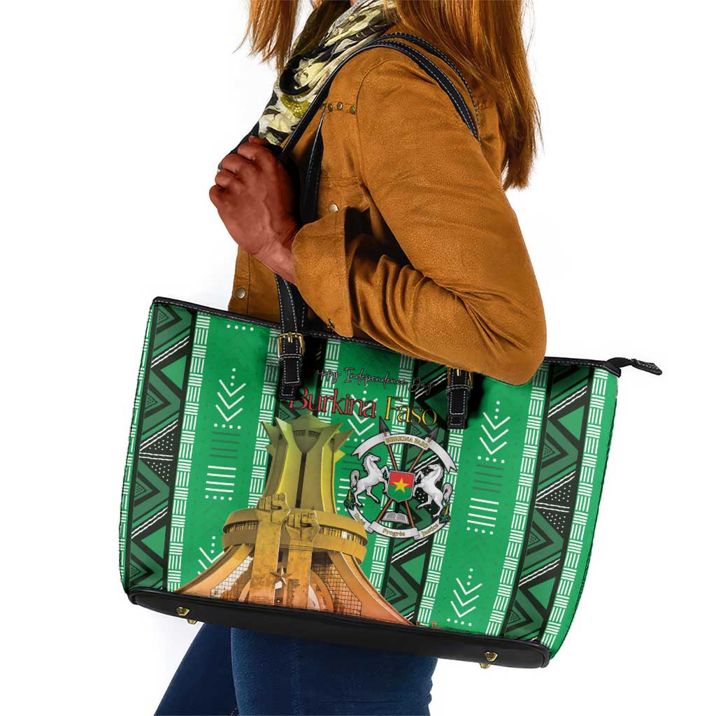 Burkina Faso Martyrs Day Leather Tote Bag Monument des Heros Nationaux - African Pride