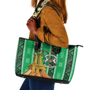Burkina Faso Martyrs Day Leather Tote Bag Monument des Heros Nationaux - African Pride