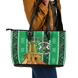 Burkina Faso Martyrs Day Leather Tote Bag Monument des Heros Nationaux - African Pride