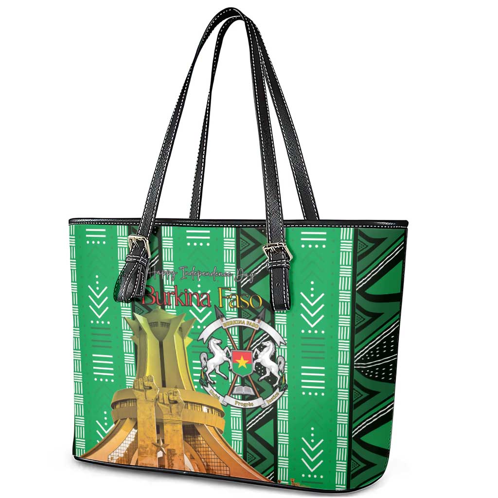 Burkina Faso Martyrs Day Leather Tote Bag Monument des Heros Nationaux - African Pride