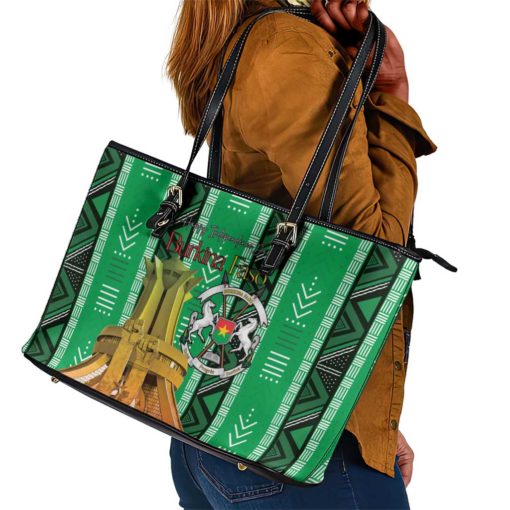 Burkina Faso Martyrs Day Leather Tote Bag Monument des Heros Nationaux - African Pride