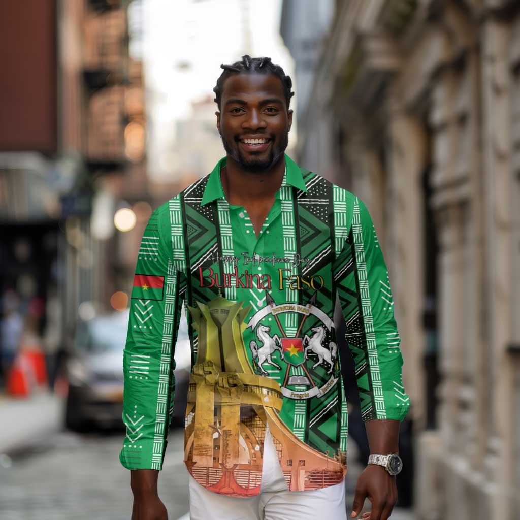 Burkina Faso Martyrs Day Personalized Long Sleeve Button Shirt Monument des Heros Nationaux - African Pride