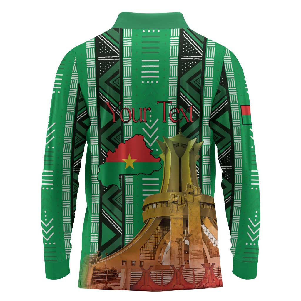 Burkina Faso Martyrs Day Personalized Long Sleeve Polo Shirt Monument des Heros Nationaux - African Pride
