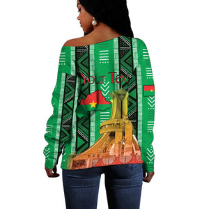 Burkina Faso Martyrs Day Personalized Off Shoulder Sweater Monument des Heros Nationaux - African Pride