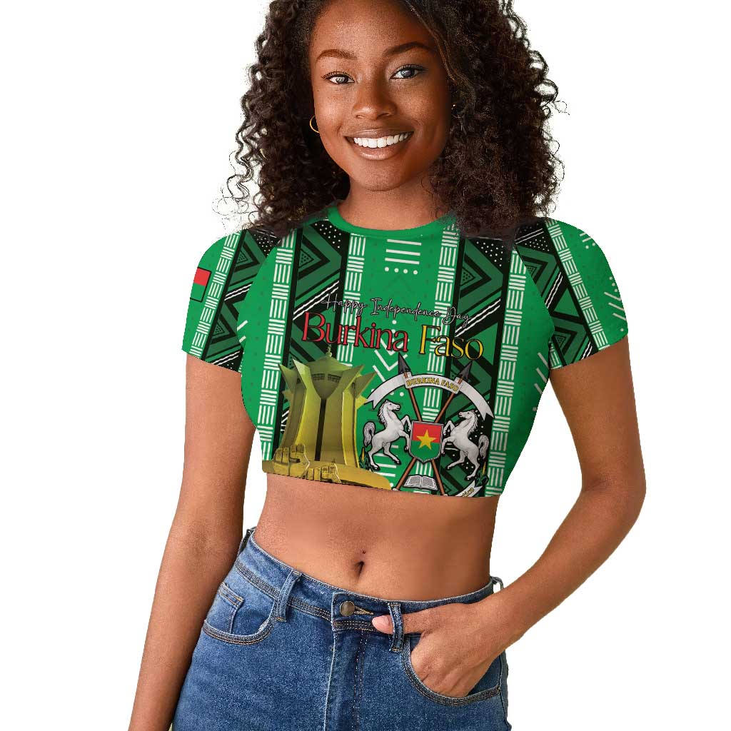 Burkina Faso Martyrs Day Personalized Raglan Cropped T shirt Monument des Heros Nationaux - African Pride
