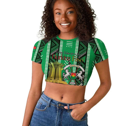 Burkina Faso Martyrs Day Personalized Raglan Cropped T shirt Monument des Heros Nationaux - African Pride