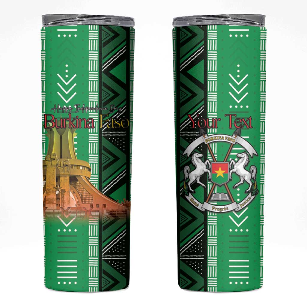 Burkina Faso Martyrs Day Personalized Skinny Tumbler Monument des Heros Nationaux - African Pride
