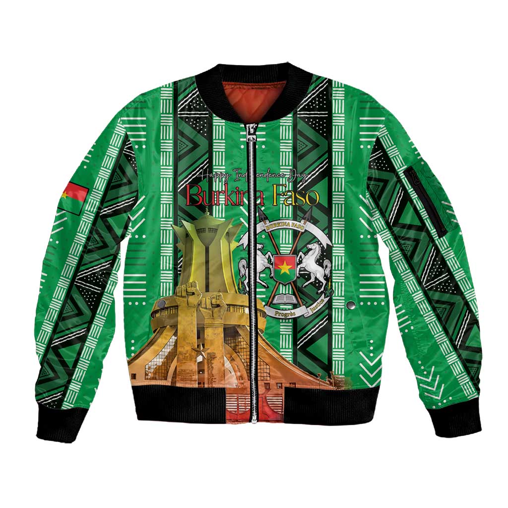 Burkina Faso Martyrs Day Personalized Sleeve Zip Bomber Jacket Monument des Heros Nationaux - African Pride