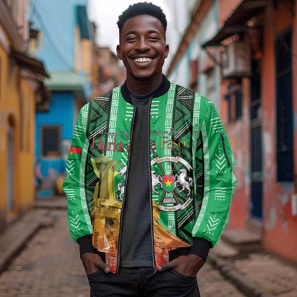 Burkina Faso Martyrs Day Personalized Sleeve Zip Bomber Jacket Monument des Heros Nationaux - African Pride