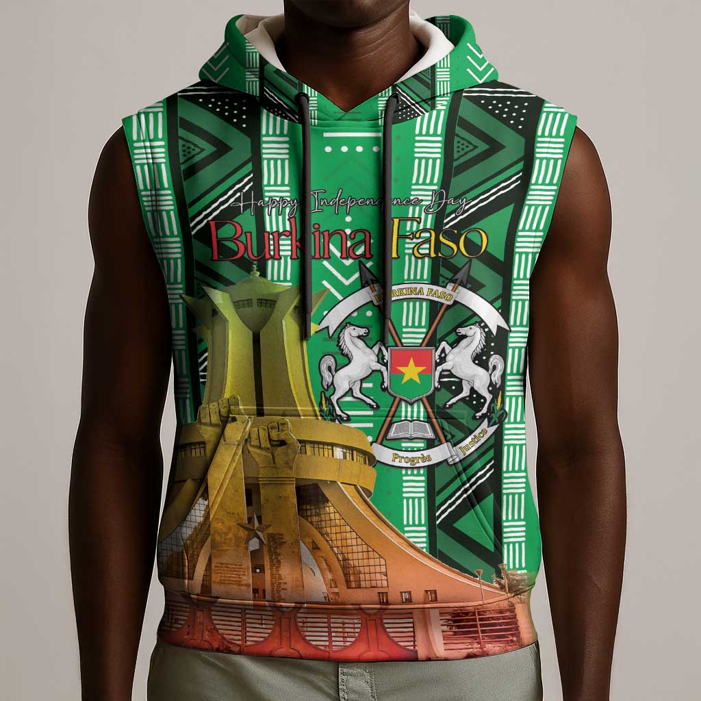 Burkina Faso Martyrs Day Personalized Sleeveless Hoodie Monument des Heros Nationaux - African Pride