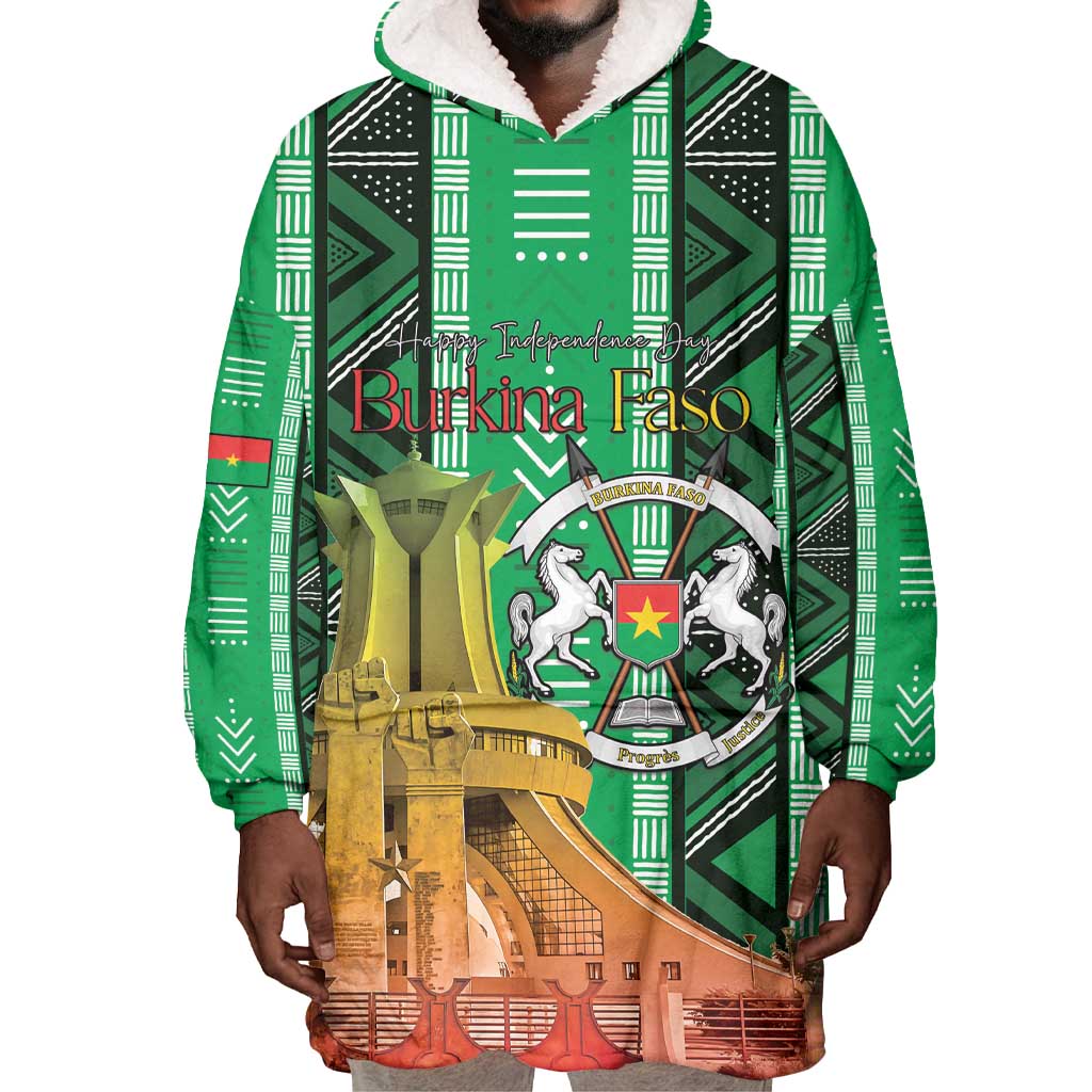 Burkina Faso Martyrs Day Personalized Wearable Blanket Hoodie Monument des Heros Nationaux - African Pride