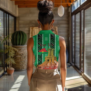 Burkina Faso Martyrs Day Personalized Women Sleeveless Polo Shirt Monument des Heros Nationaux - African Pride