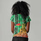 Burkina Faso Martyrs Day Personalized Women V-Neck T-Shirt Monument des Heros Nationaux - African Pride