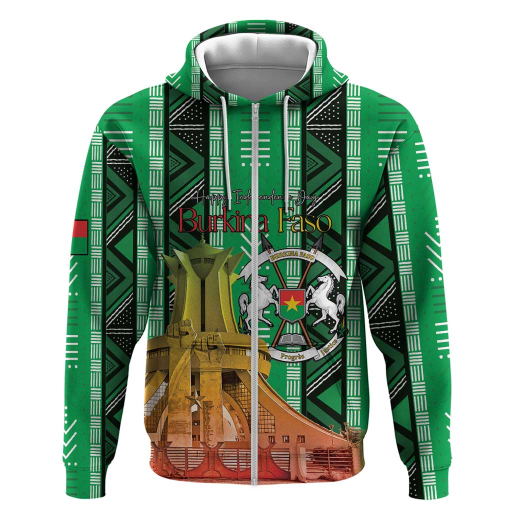 Burkina Faso Martyrs Day Personalized Zip Hoodie Monument des Heros Nationaux - African Pride