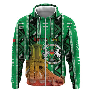 Burkina Faso Martyrs Day Personalized Zip Hoodie Monument des Heros Nationaux - African Pride