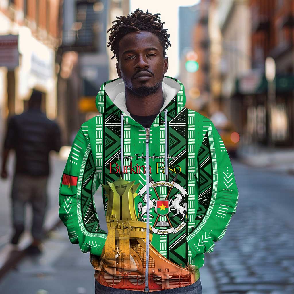 Burkina Faso Martyrs Day Personalized Zip Hoodie Monument des Heros Nationaux - African Pride