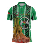 Personalized Burkina Faso Martyrs Day Zipper Polo Shirt Monument des Heros Nationaux