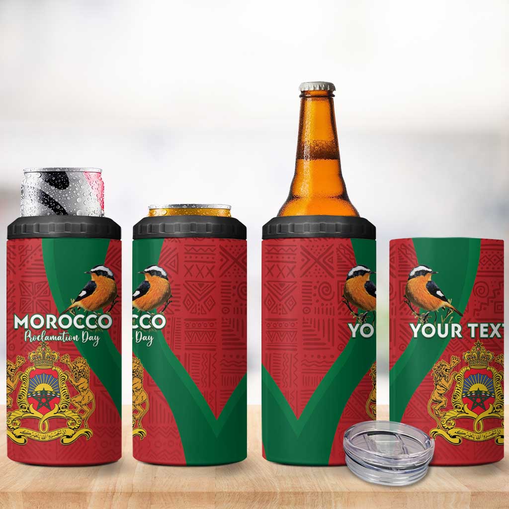 Personalised Afro Morocco 4 in 1 Can Cooler Tumbler Happy Proclamation Day - African Pattern