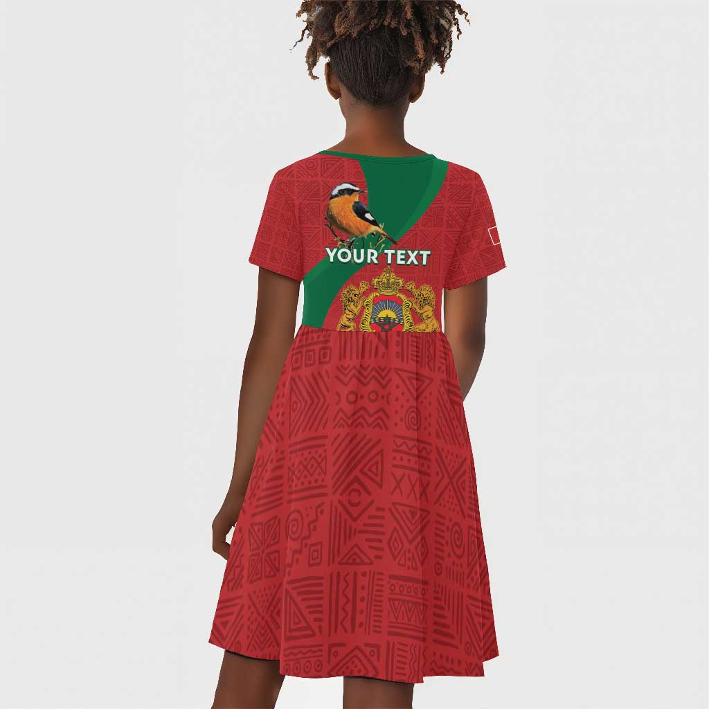 Personalised Afro Morocco Kid Short Sleeve Dress Happy Proclamation Day - African Pattern