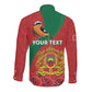 Personalised Afro Morocco Long Sleeve Button Shirt Happy Proclamation Day - African Pattern