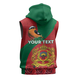 Personalised Afro Morocco Sleeveless Zip Hoodie Happy Proclamation Day - African Pattern - African Pride