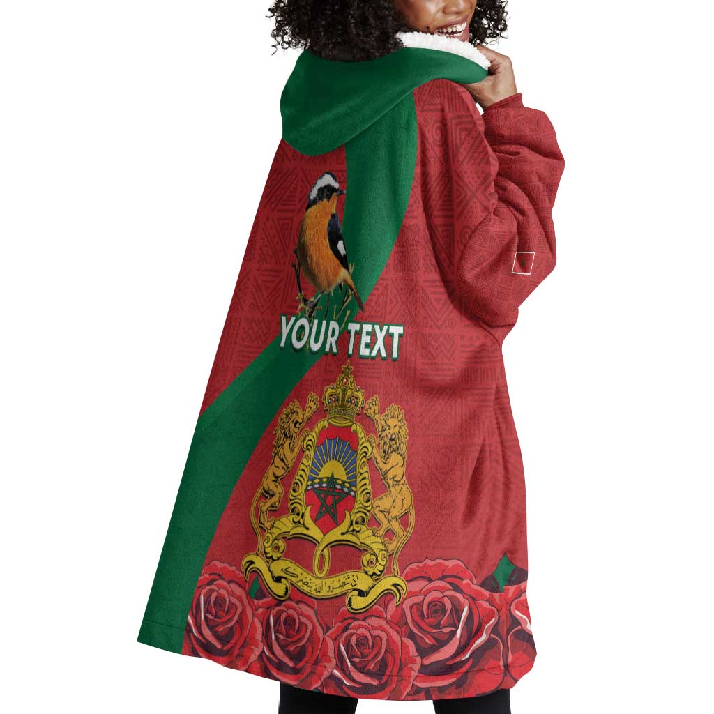 Personalised Afro Morocco Wearable Blanket Hoodie Happy Proclamation Day - African Pattern