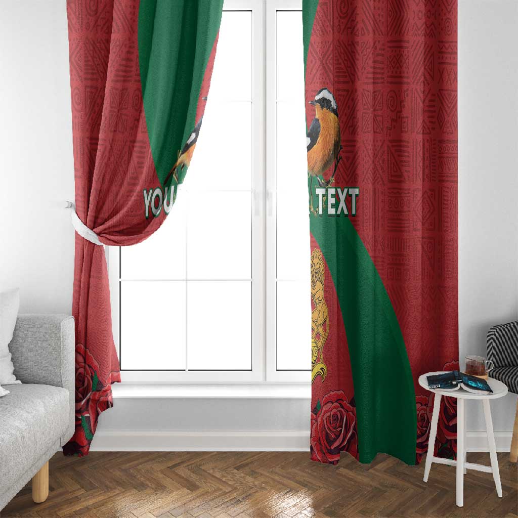 Personalised Afro Morocco Window Curtain Happy Proclamation Day - African Pattern