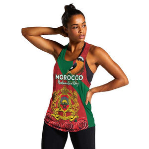 Personalised Afro Morocco Women Racerback Tank Happy Proclamation Day - African Pattern