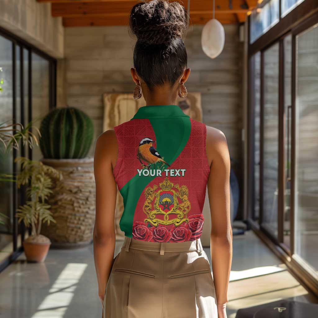 Personalised Afro Morocco Women Sleeveless Polo Shirt Happy Proclamation Day - African Pattern