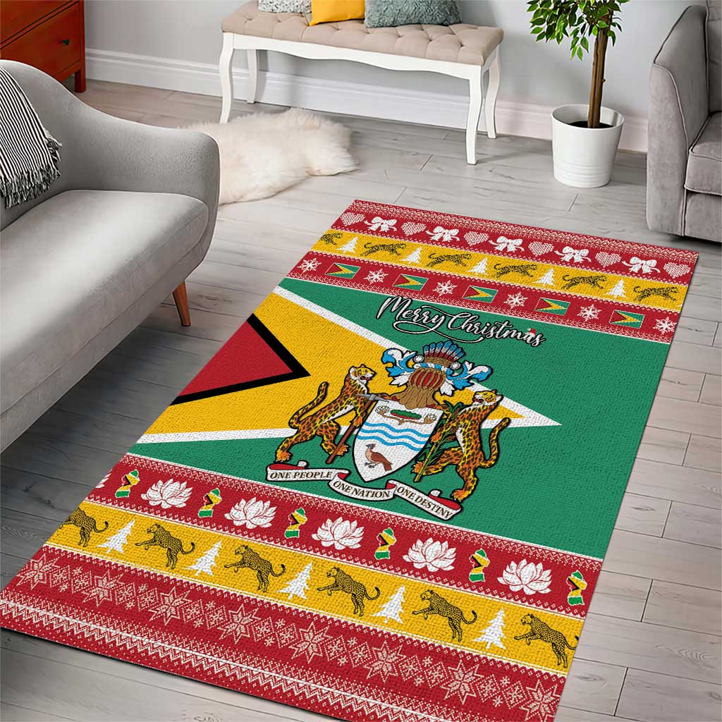 Afro Guyana Christmas Area Rug Mix Coat Of Arms