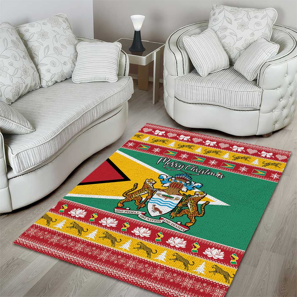 Afro Guyana Christmas Area Rug Mix Coat Of Arms